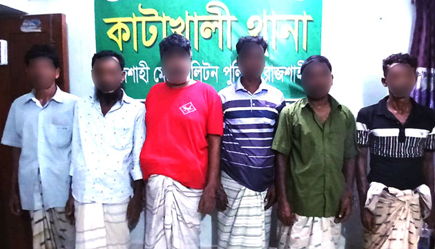 রাজশাহীতে ৬ জুয়ারী গ্রেপ্তার।