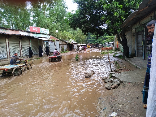 টাঙ্গাইলের গোপালপুরে ভেঙ্গুলা ব্রীজ সংলগ্ন রাস্তার বেহাল দশা