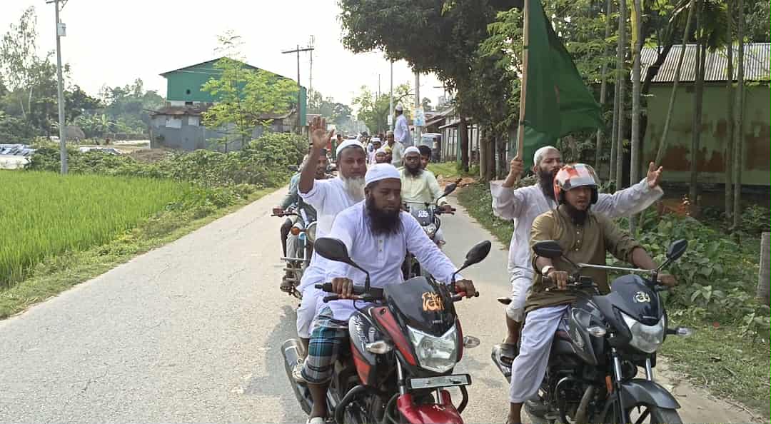 সরিষাবাড়ীতে বাংলাদেশ খেলাফত মজলিসের মোটর- সাইকেল শোডাউন।