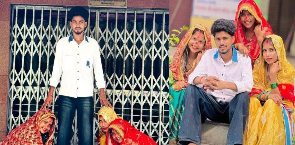 এক যুবককে একসঙ্গে বিয়ে করলেন একই মায়ের তিন বোন, ভাইরাল ভিডিও ঘিরে তুমুল আলোচনা