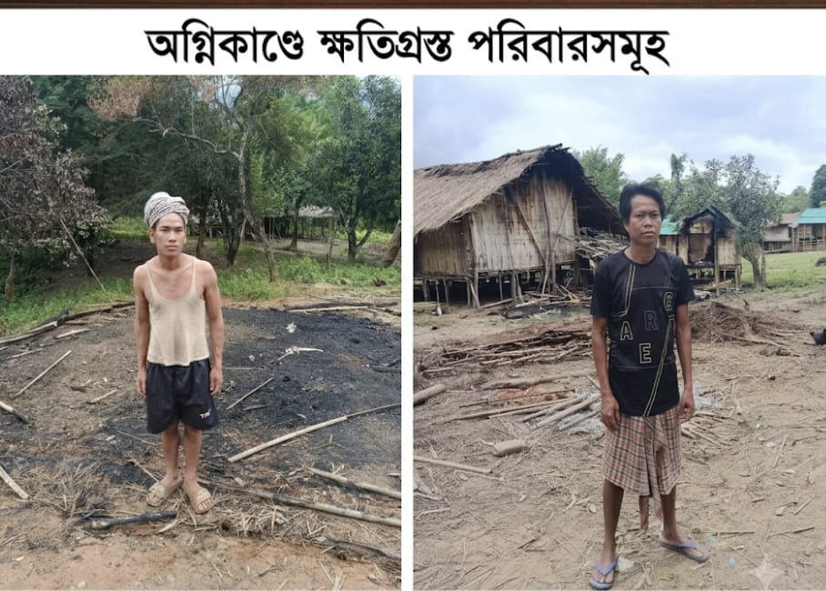 ভয়াবহ অগ্নিকাণ্ড ও পাহাড়ধসে সর্বস্ব হারিয়ে খোলা আকাশের নিচে দুই পরিবার