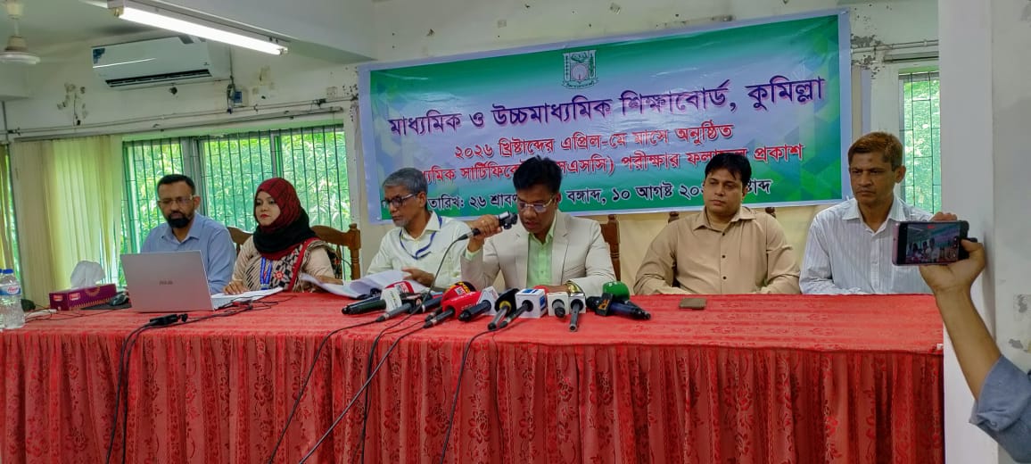 কুমিল্লা শিক্ষা বোর্ডে এসএসসির পাসের হার ৬৫.৪২ শতাংশ, জিপিএ-৫ পেয়েছে ৯৮১৪ জন