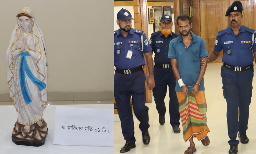 বাগেরহাটে ক্যাথলিক চার্চে ভাঙচুর, পুকুর থেকে মূর্তি উদ্ধার; যুবক গ্রেপ্তার