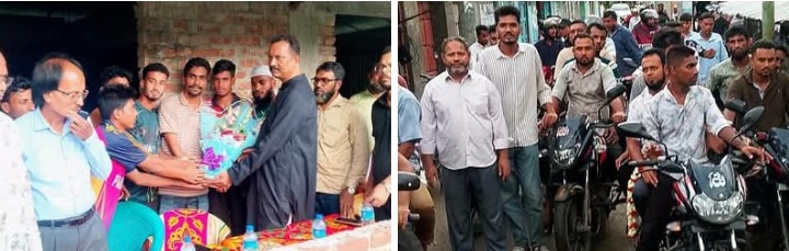 রাজাপুরের সমাজসেবক জুয়েল’র আগমনে শতাধিক গাড়ীবহরে স্বাগতম ও ফুলেল শুভেচ্ছা